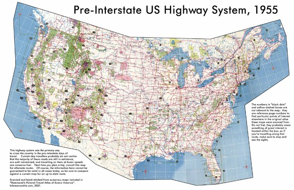 Pre-Interstate US Highway System Map