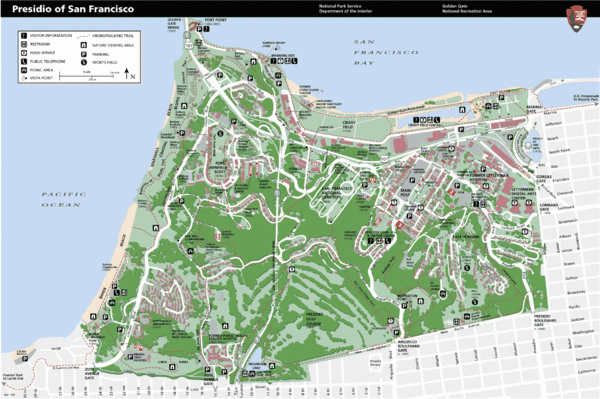 Presidio of San Francisco detail map