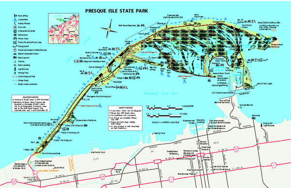 Presque Isle State Park map