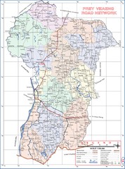 Prey Veaeng Province Cambodia Road Map