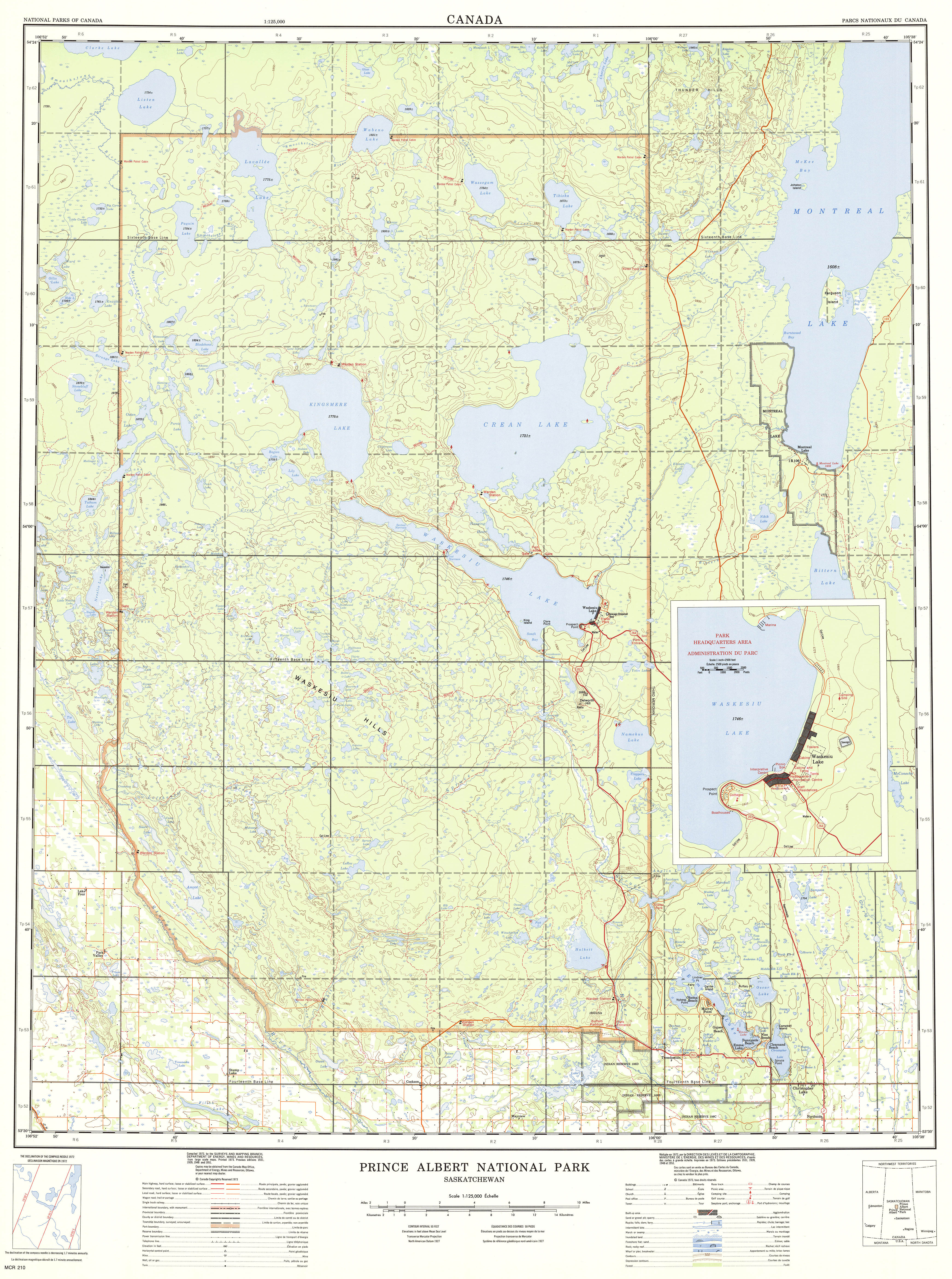 Prince Albert National Park Topo Map Nesslin Lake Canada • mappery