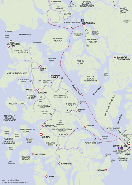 Prince Of Wales Island Road Map Prince Of Wales Island Map - Prince Of Wales Island Alaska • Mappery