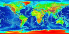 Printable World Map Elevation Wik