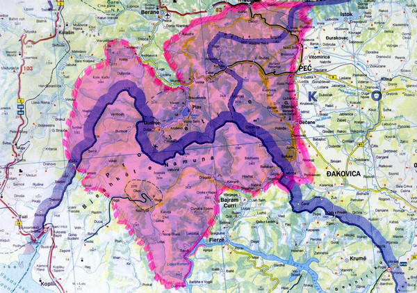 Proposed Balkans Peace Park Map