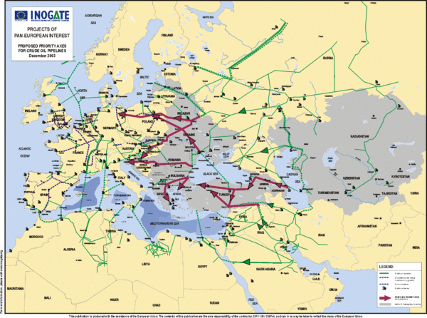 Proposed European Crude Oil Pipelines Map