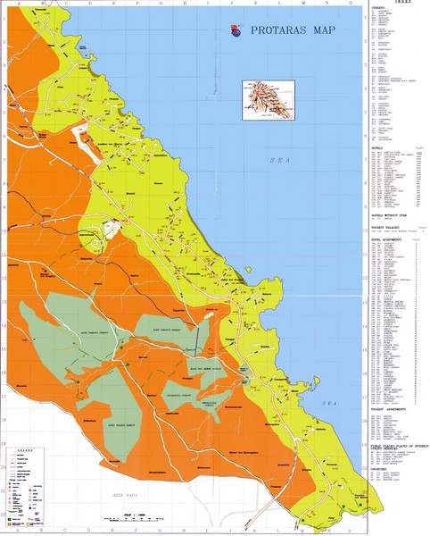 Protaras Tourist Map