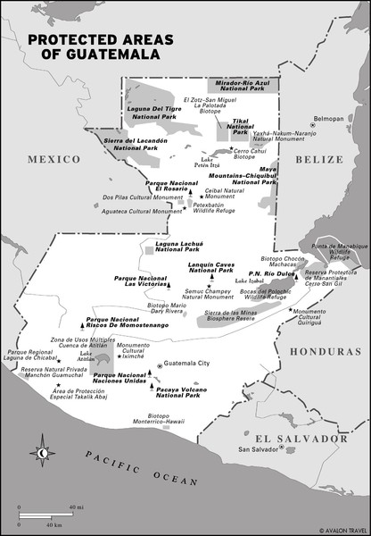 Protected areas of Guatemala Map