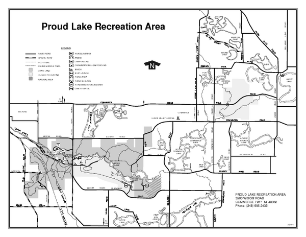 Proud Lake Trail Map Proud Lake Recreation Area Michigan Site Map - Proud Lake Recreation Area  Mi • Mappery