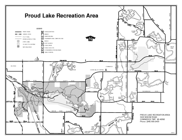 Proud Lake Recreation Area, Michigan Site Map