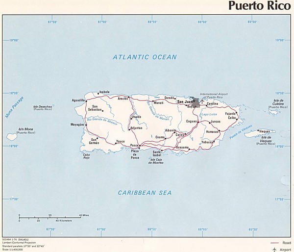 Puerto Rico Tourist Map