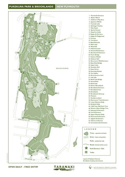 Pukekura Park Map