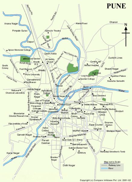 Pune City Map Hd Pune Tourist Map - Pune • Mappery