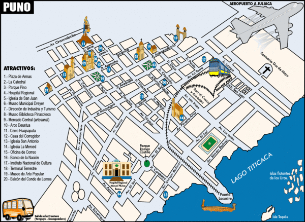 Puno Tourist Map