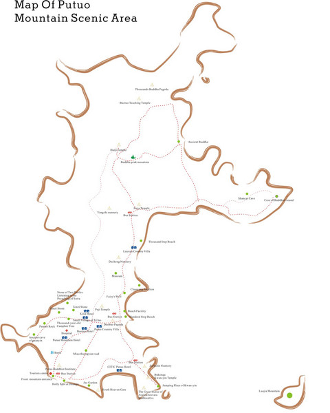 Putuo Mountain Scenic Area Map