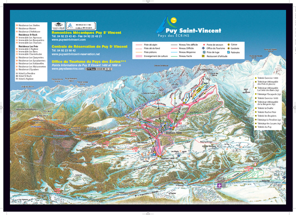 Puy Saint-Vincent Ski Trail Map