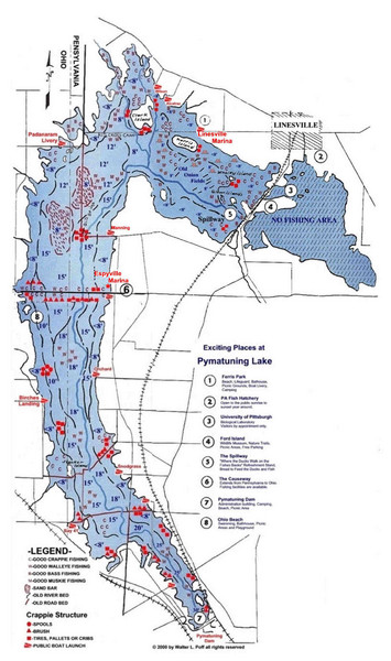 Pymatuning Lake State Park Fishing Map