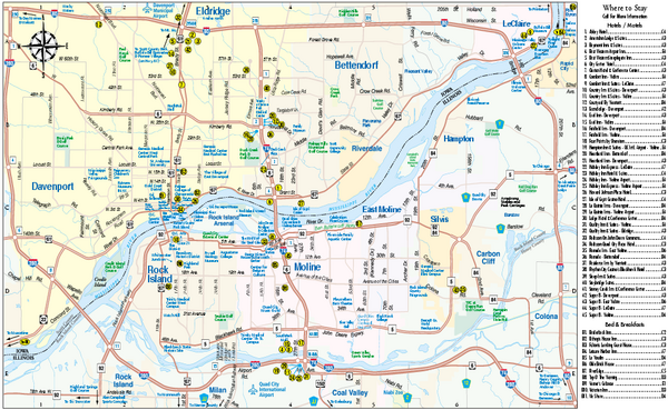 Quad Cities Area, Illinois Map