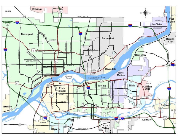 Quad City Region Map