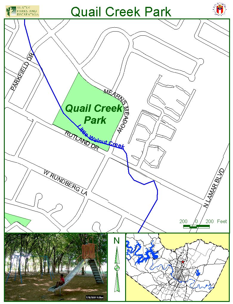 Quail Creek Park Map - 1101 Mearns Meadow Dr Austin • mappery