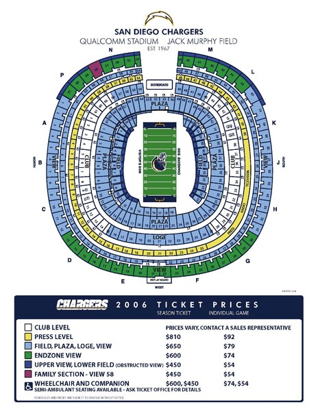 Qualcomm Stadium Map