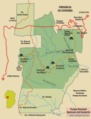 Quebrada del Condorito National Park Map