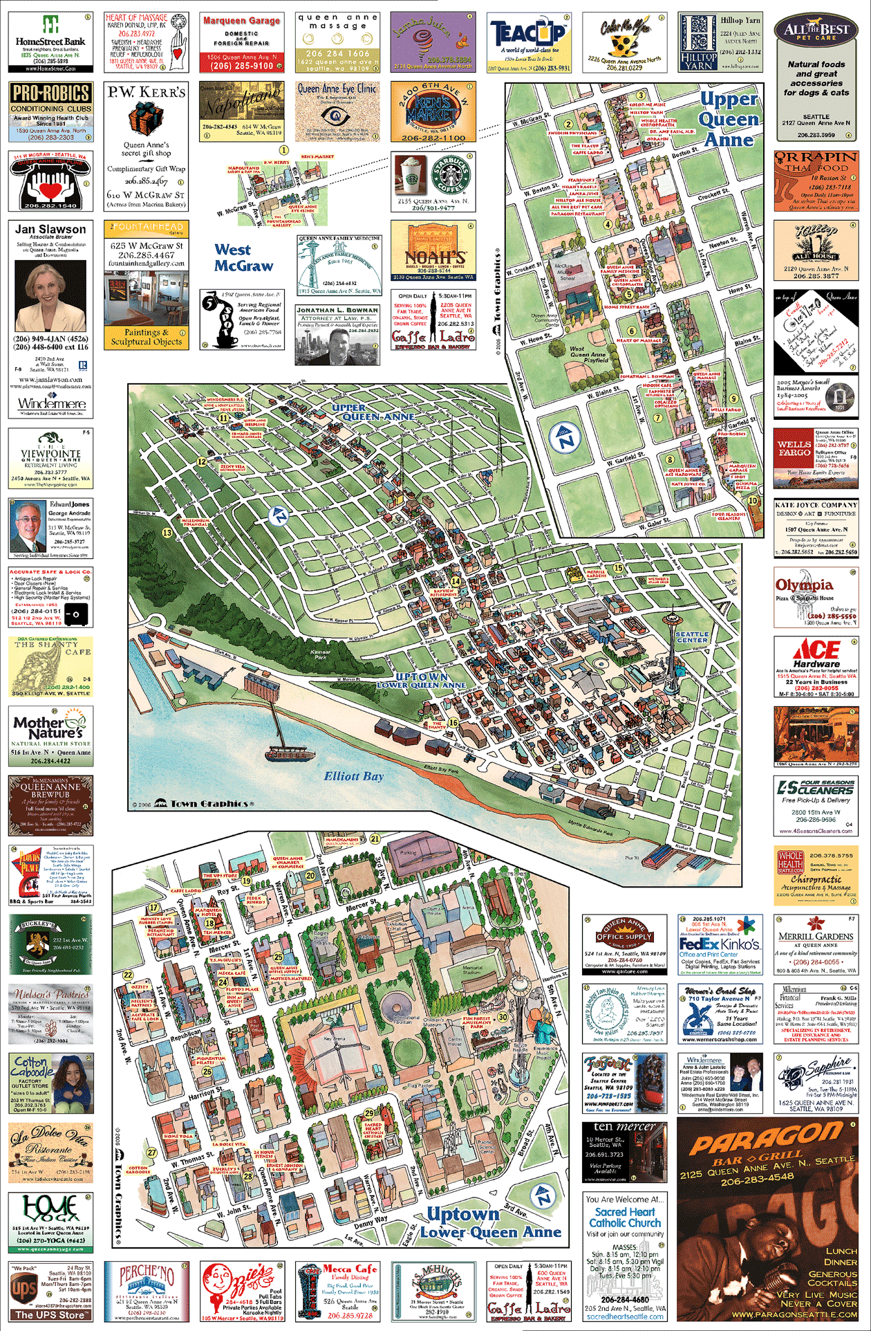 Queen Anne tourist map Queen Anne Washington • mappery