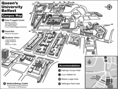 Queen's University Belfast Campus Map Queen's University Belfast Campus Map