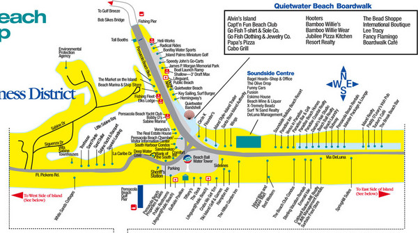 Quitewater Beach Boardwalk Map Quietwater Beach Mappery