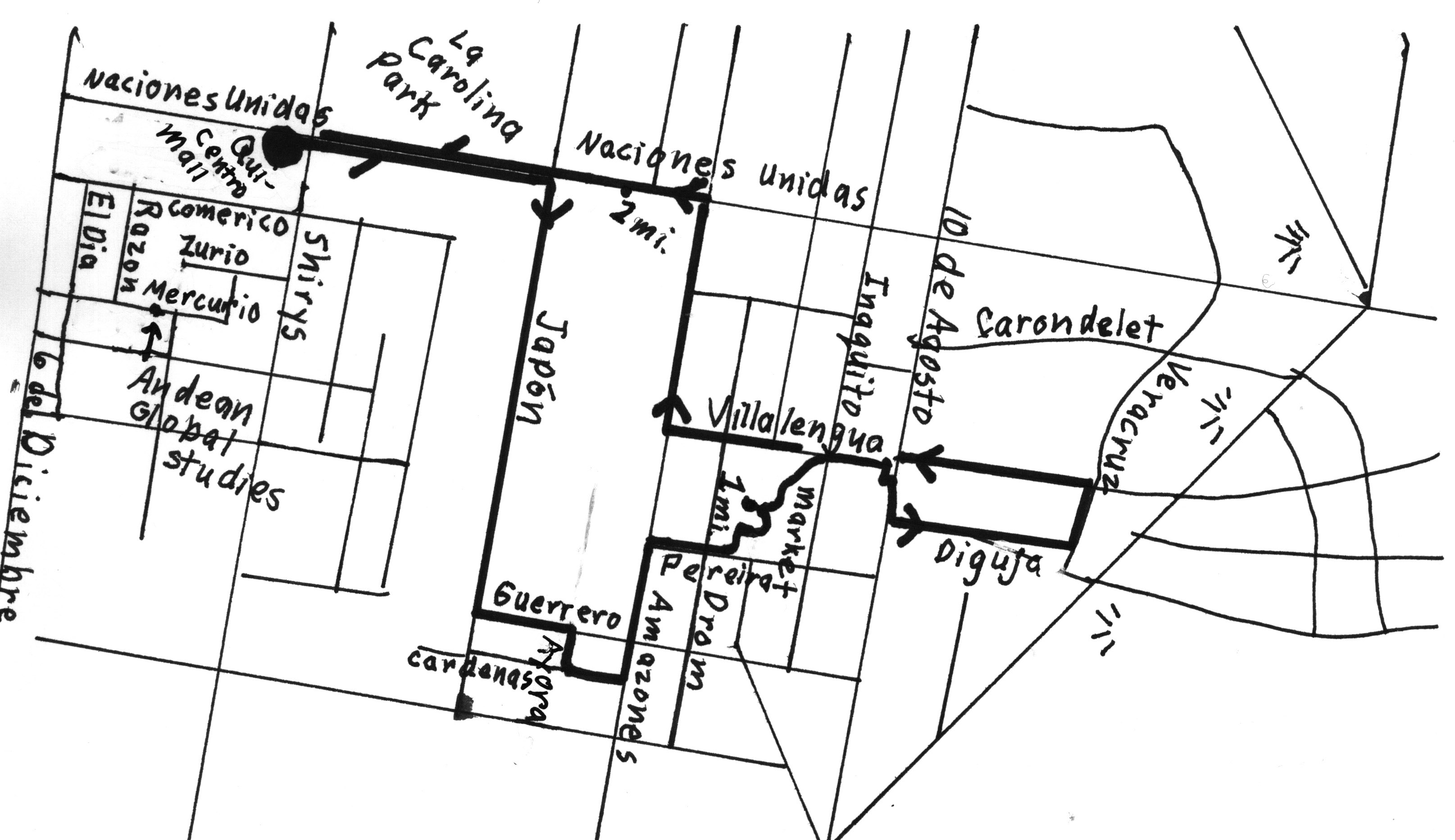 Quito Ecuador Townscape Walks Map Quito Ecuador • mappery