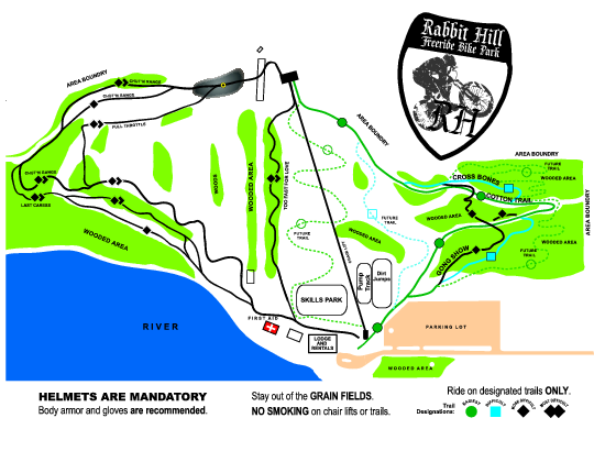 Rabbit Hill Ski and Snowboard Center Mountain Biking Ski Trail Map