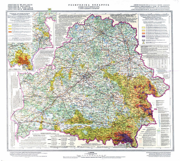 Radiation contamination in Belarus Map