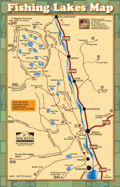 Radium Hot Springs Fishing Map