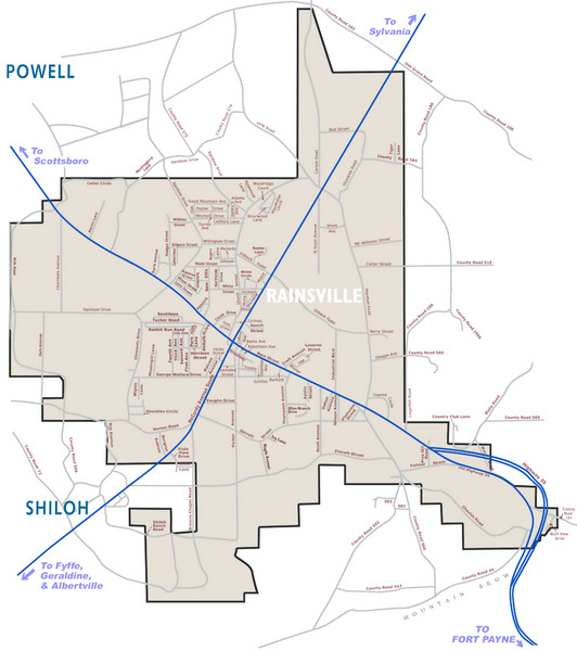 Rainsville Street Map