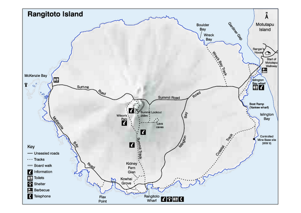 Rangitoto Island Map