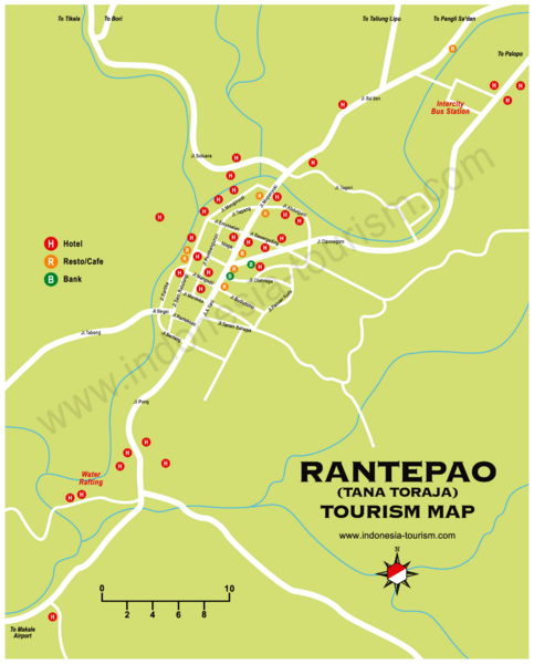 Rantepao Tourism Map