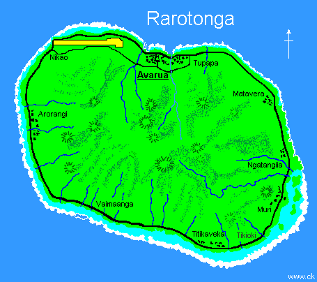 Rarotonga Island Map