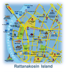 Rattanakosin Island Bangkok Tourist Map