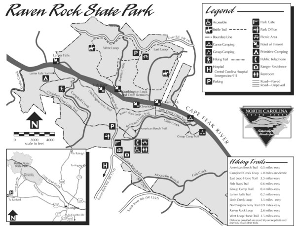 Raven Rock State Park Map