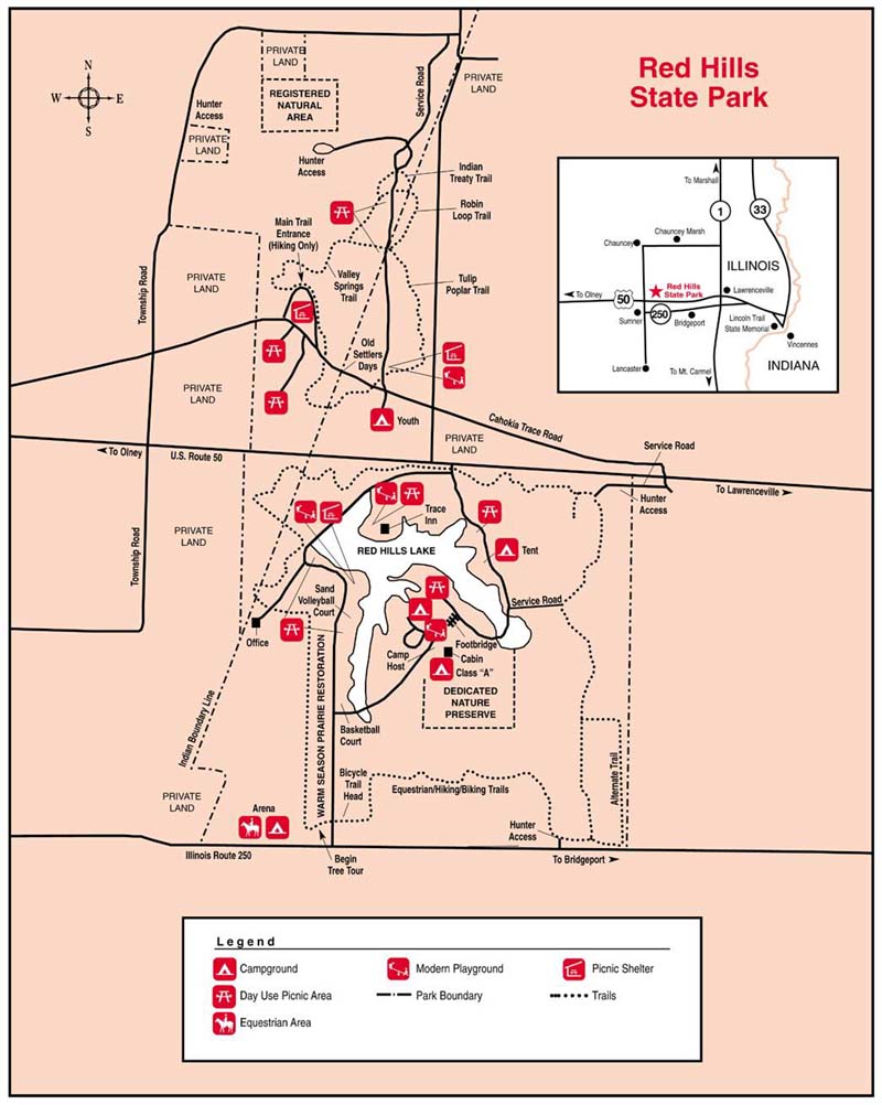 Red Hills Illinois State Park Site Map red hills park illinois • mappery