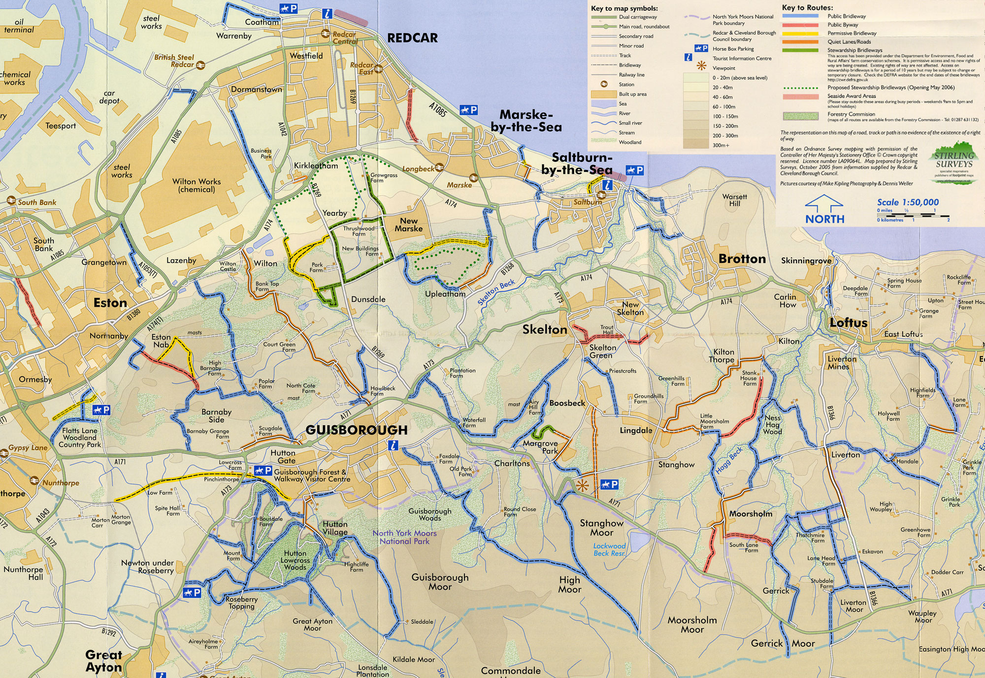 Redcar and Cleveland Horse Riding Routes Map Guisborough England
