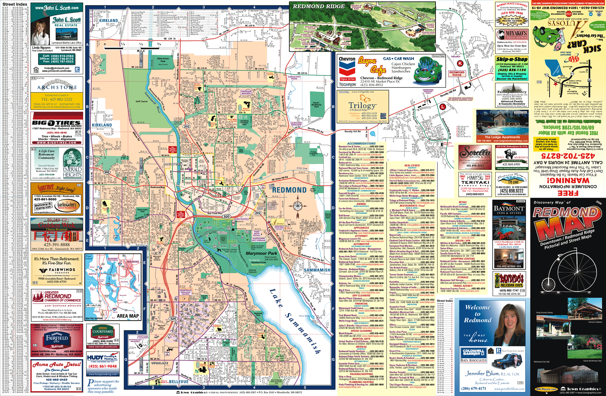 Redmond Area tourist map - redmond washington • mappery