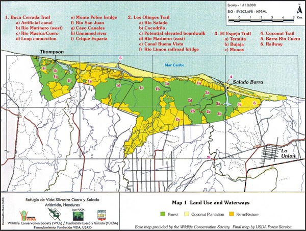 Refugio de Vida Silvestre Cuaro y Salado Mapa Map