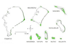 Relative size of Tuvalu Islands and atolls Map Relative size of Tuvalu Islands and atolls Map