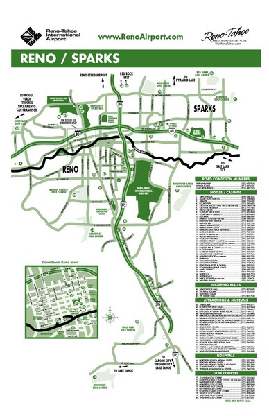 Reno Tahoe Tourist Map