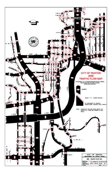 Renton WA Traffic Flow Map