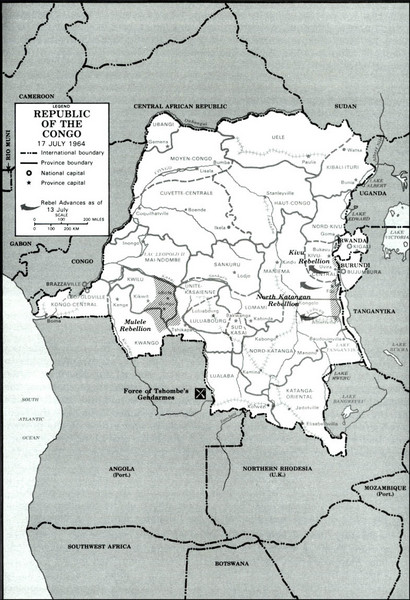 Republic of the Congo 1964 Military Map
