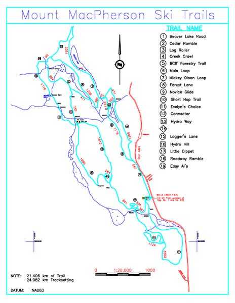 Revelstoke Nordic—Mount MacPherson Nordic Ski Trail Map