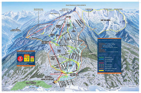 Revelstoke Ski Trail Map - Front side