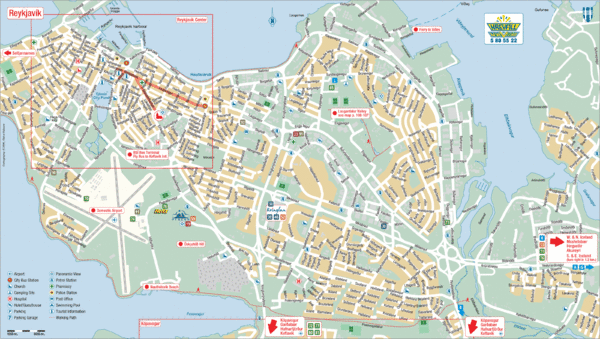 Reykjavik Tourist Map