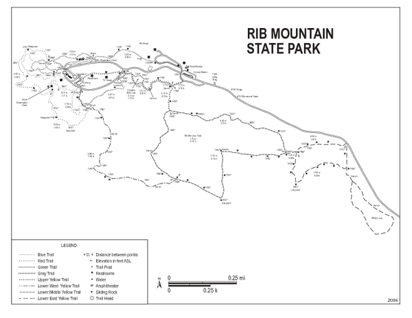 Rib Mountain Trail Map Rib Mountain State Park Map - Rib Mountain State Park Wi Usa • Mappery